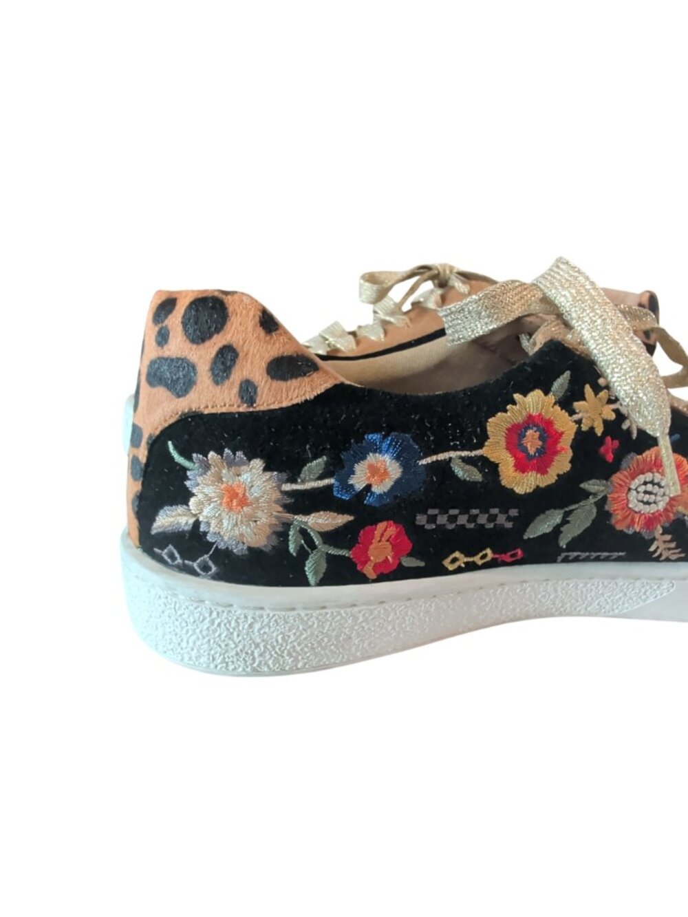 Johnny Was Olivia Leopard Suede & Genuine Calf Hair Sneakers, women's size 8. - Picture 7 of 16